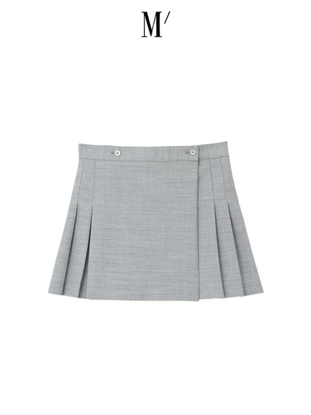 Marchen wool wrap pleated skirt